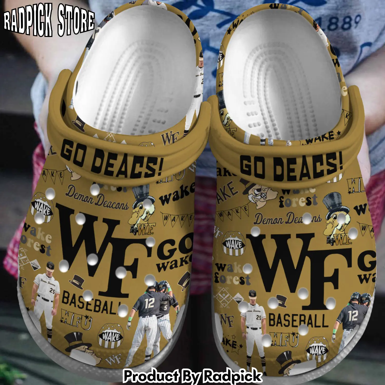 Radpick premium wake forest demon deacons ncaa sport clogs shoes comfortable for men women u7v rp6522023
